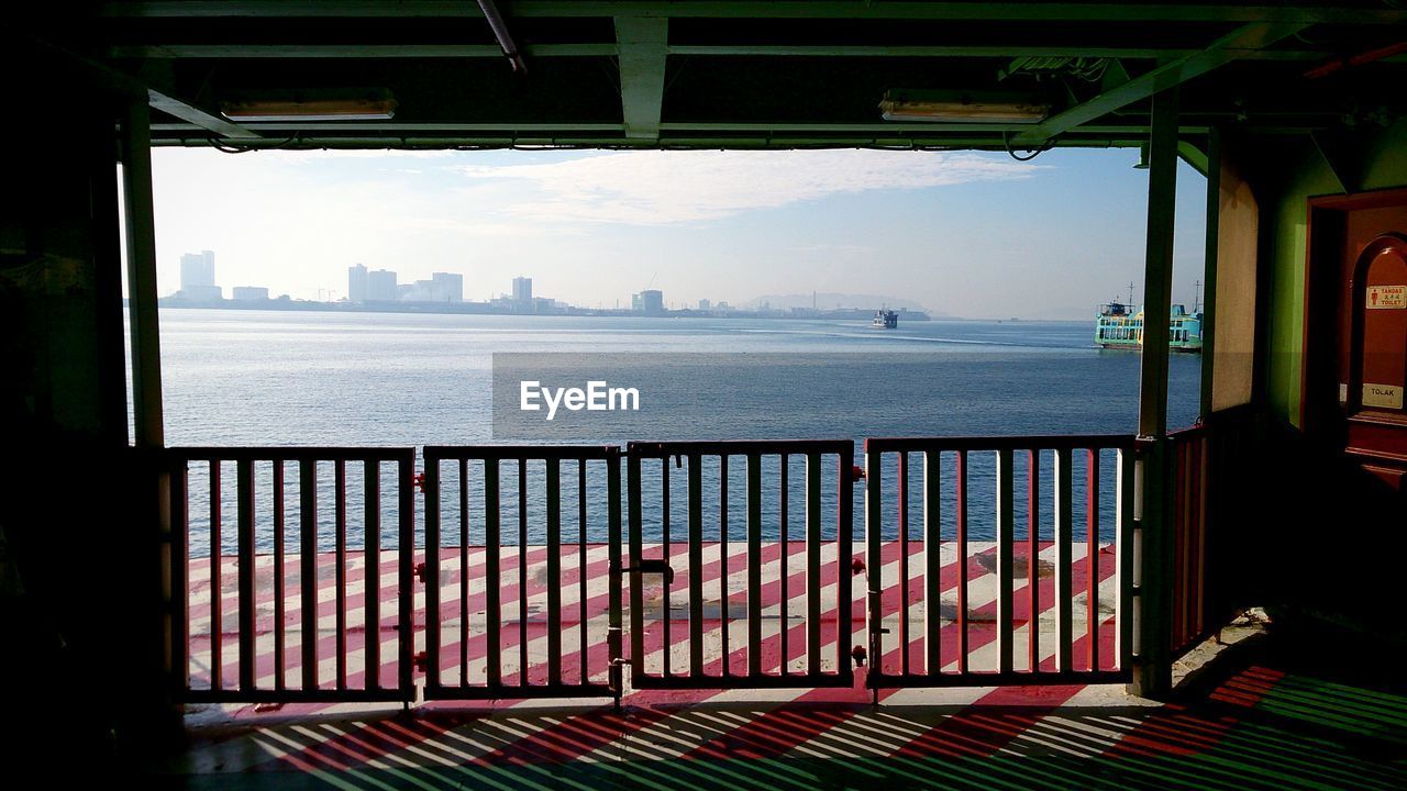 View of sea from balcony