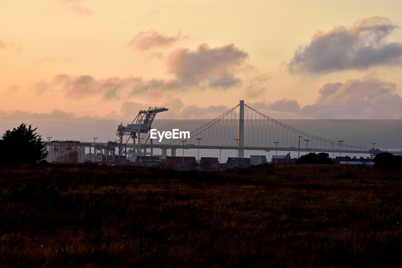 SCENIC VIEW OF BRIDGE AGAINST SKY DURING SUNSET