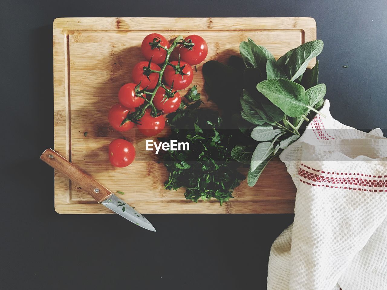 Close-up of vegetables on cutting board