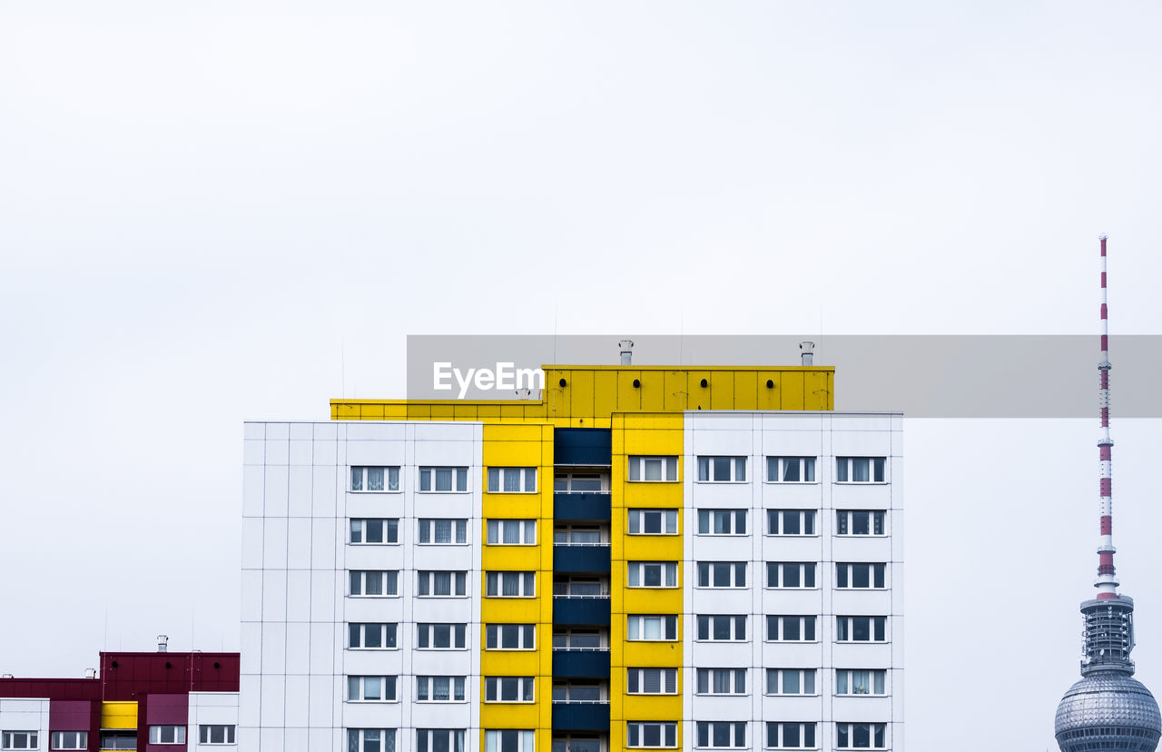 Low angle view of buildings in city