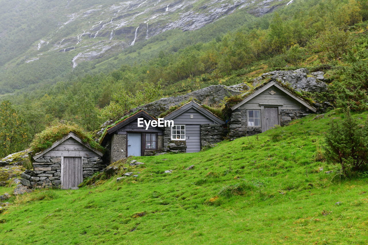 Houses on mountain