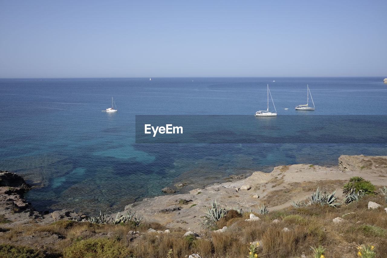 Scenic view of sea against sky at portopalo di capo passero