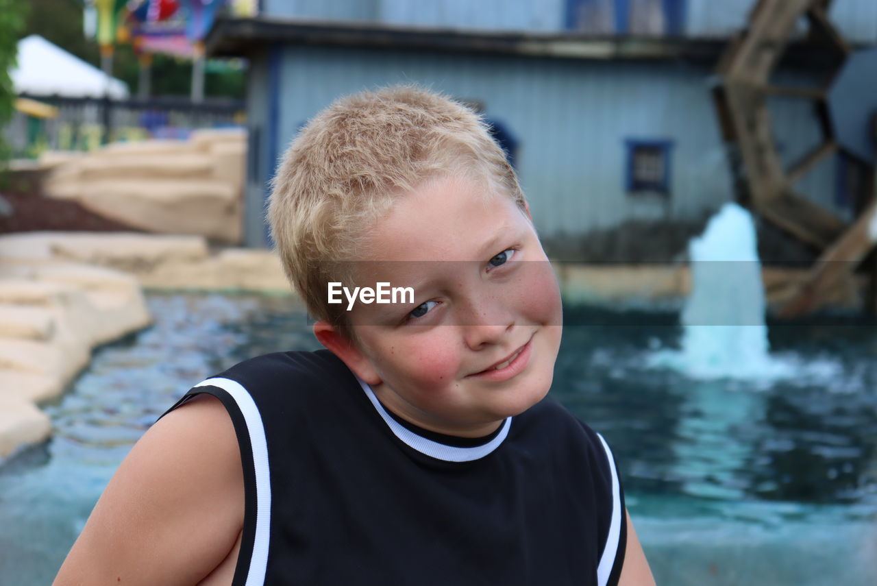 Portrait of boy in water