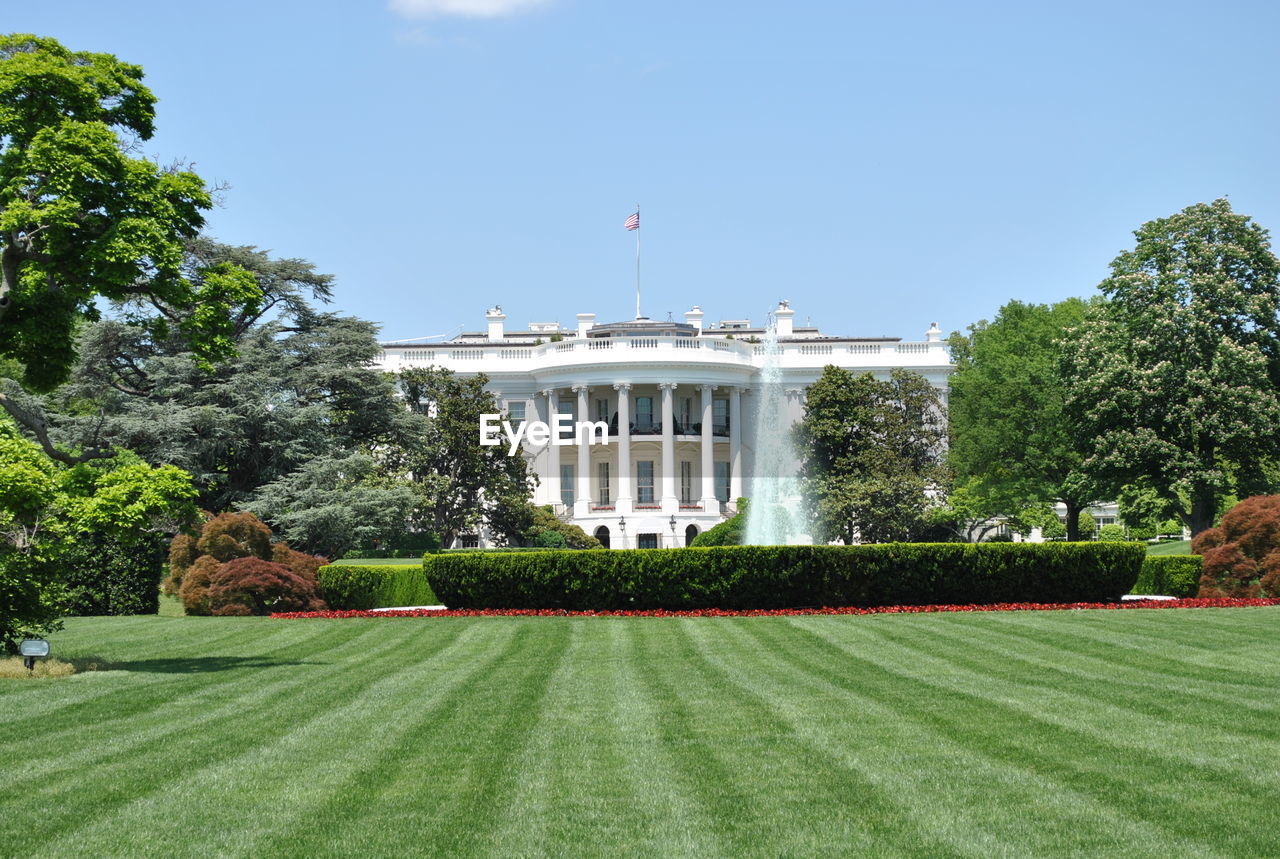 Lawn in front of the whitehouse
