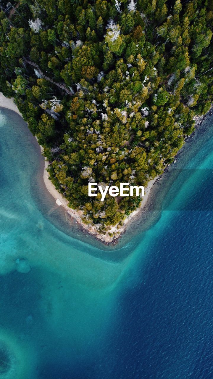 Aerial view of island in sea