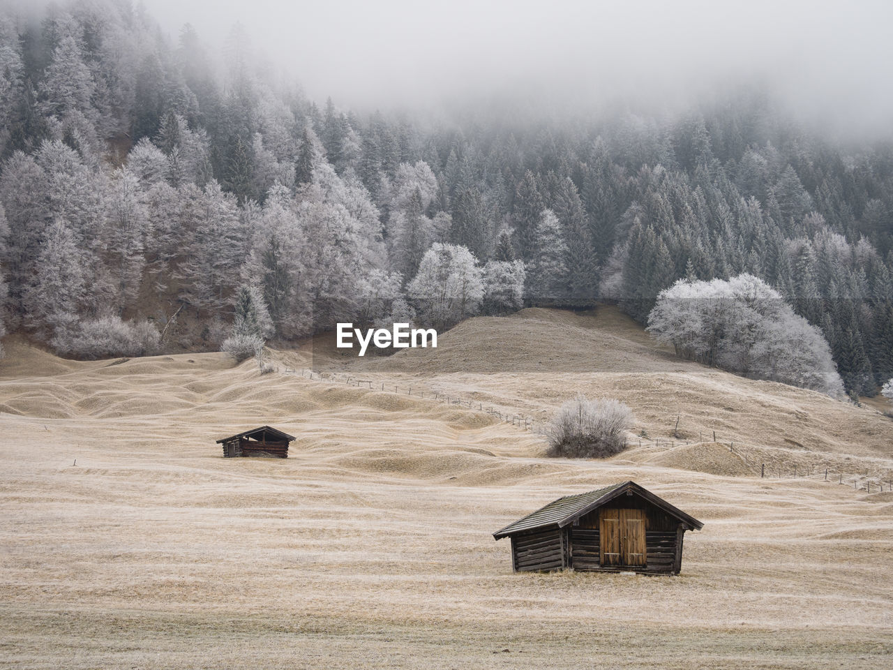 Scenic view of landscape during winter