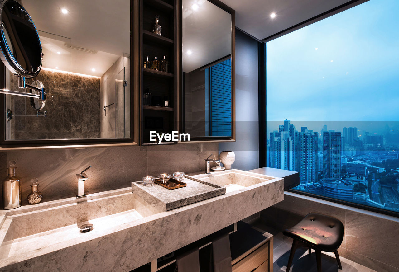 Interior of modern bathroom at home