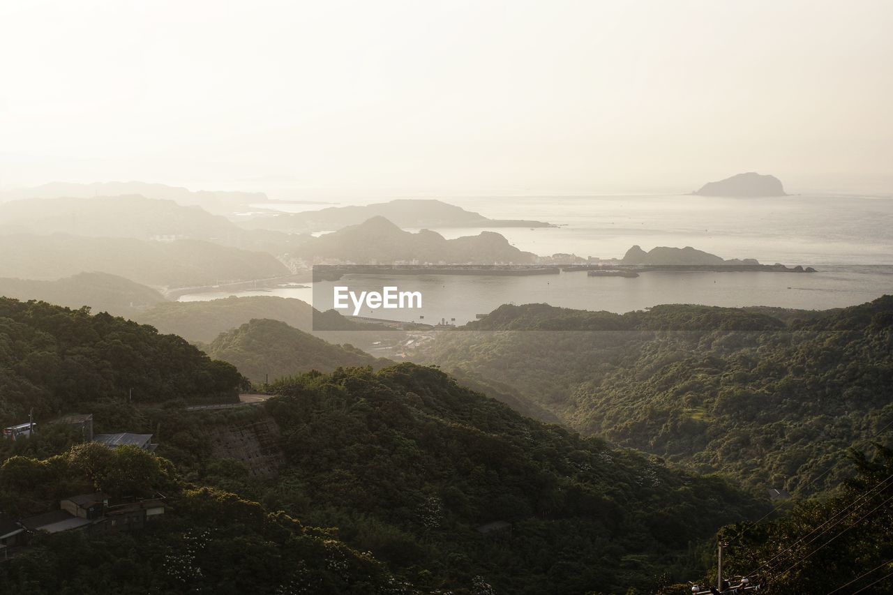 High angle view of landscape against sky