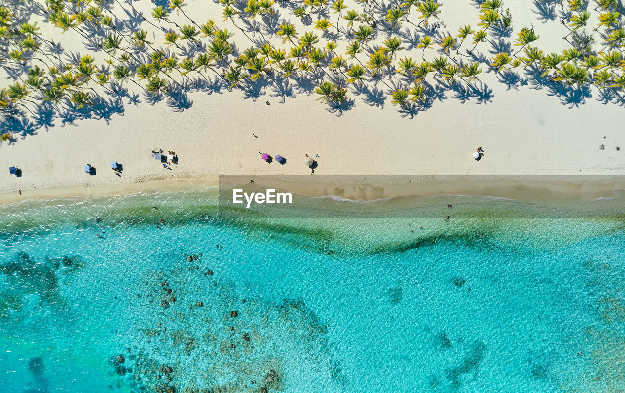 Top view in caribbean island paradisiacal - cayo sombrero - morrocoy venezuela. aerial view.