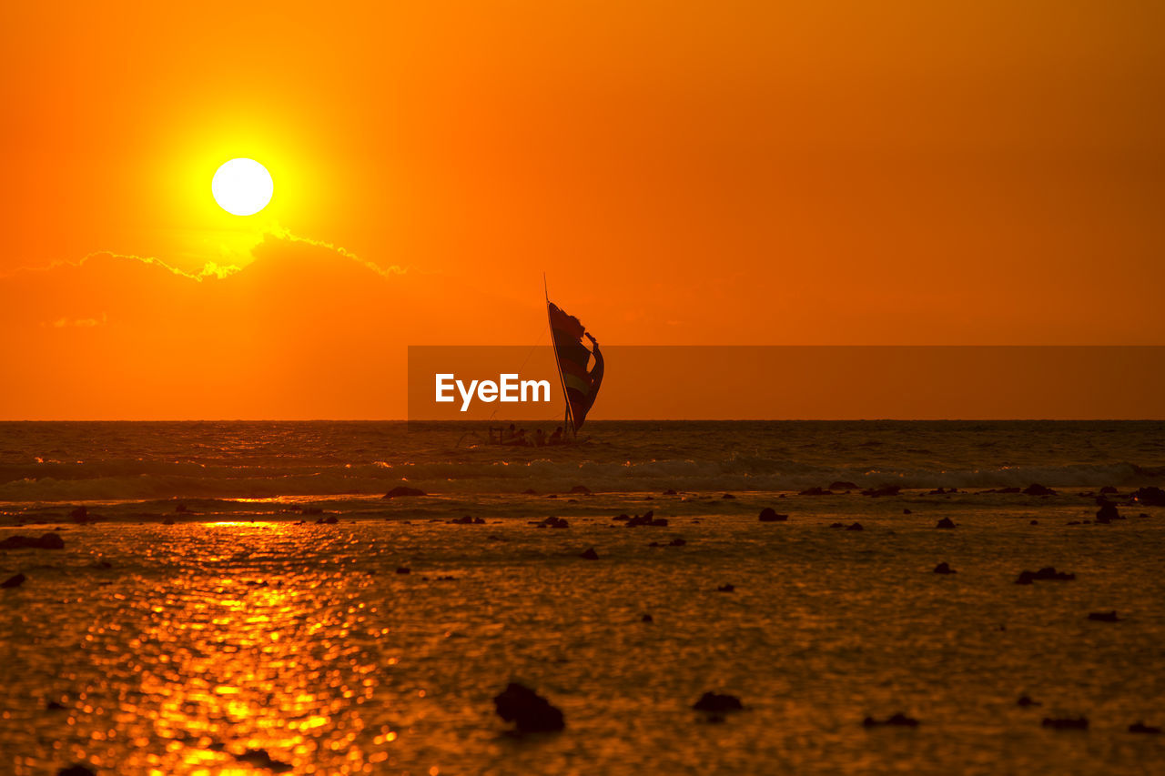 SCENIC VIEW OF SEA DURING SUNSET