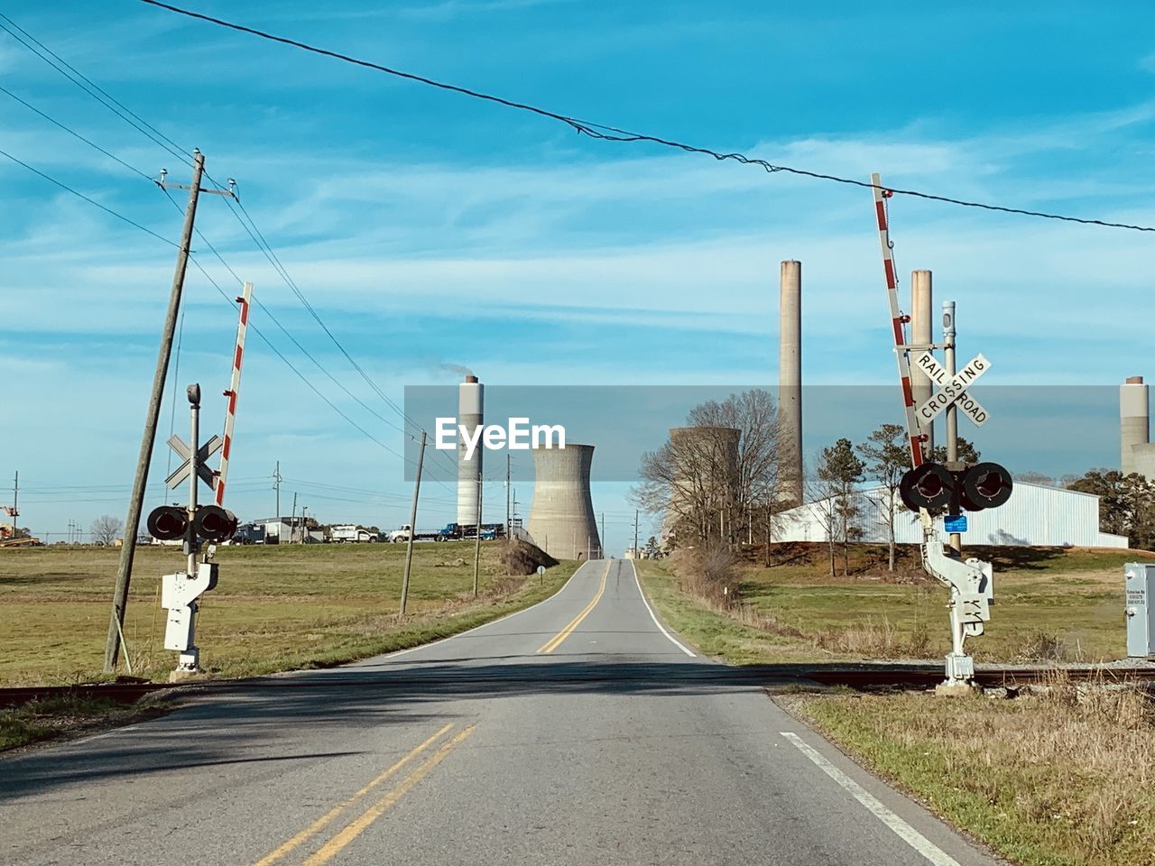 Empty road against sky