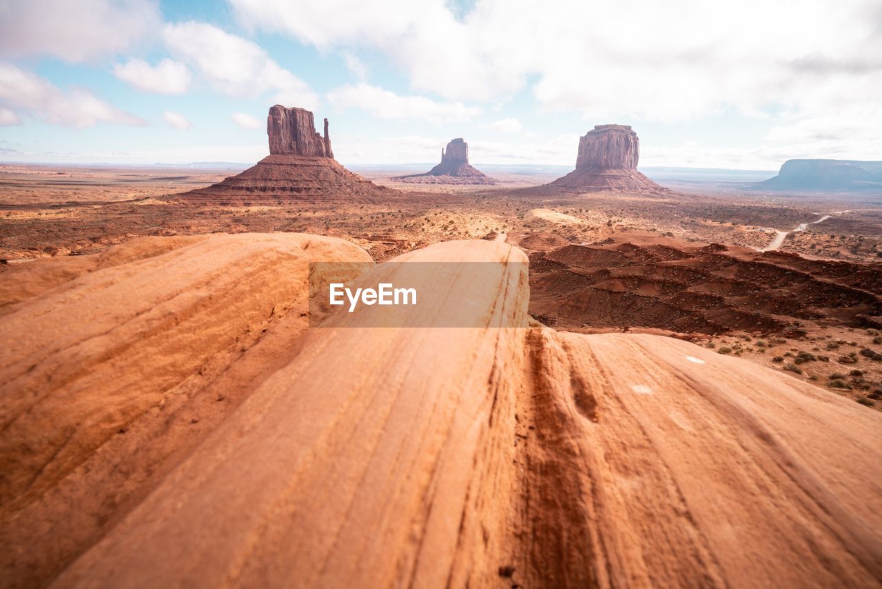 Scenic view of desert against sky