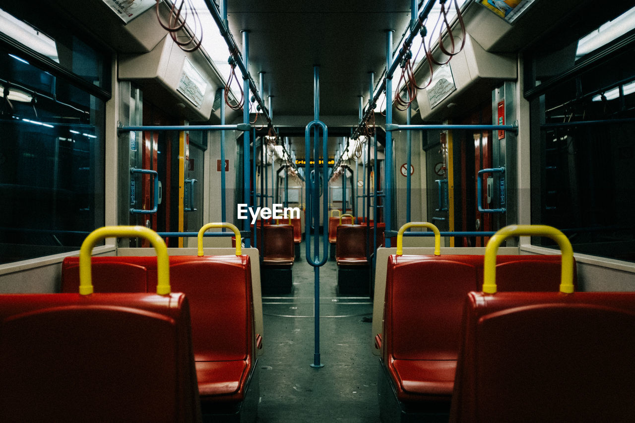 Empty seats in train