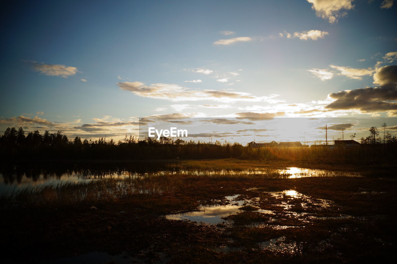 SUNSET OVER LAKE