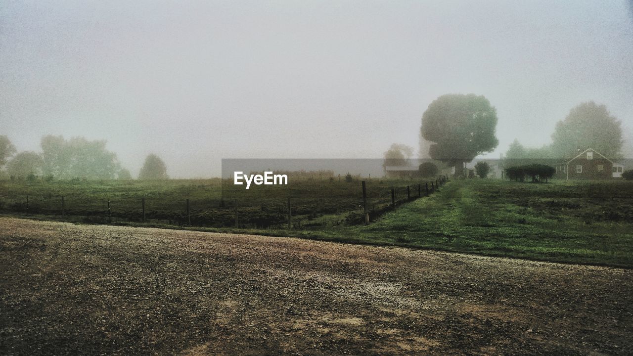 RURAL LANDSCAPE AGAINST CLEAR SKY