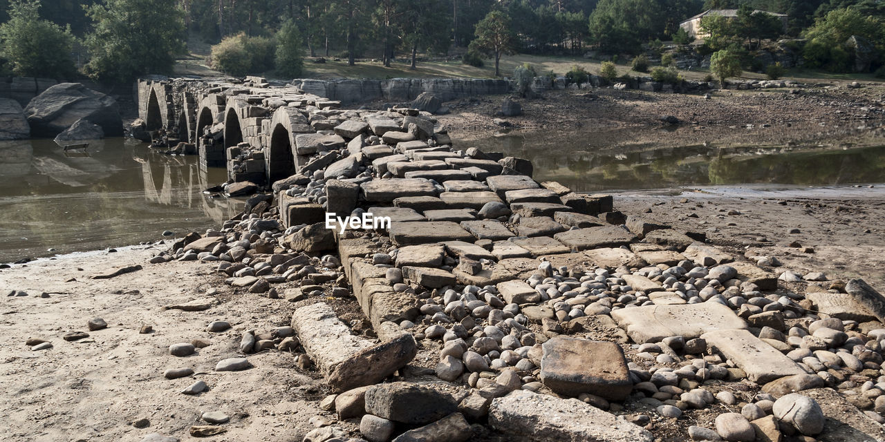 STACK OF ROCKS ON LAND IN FOREST