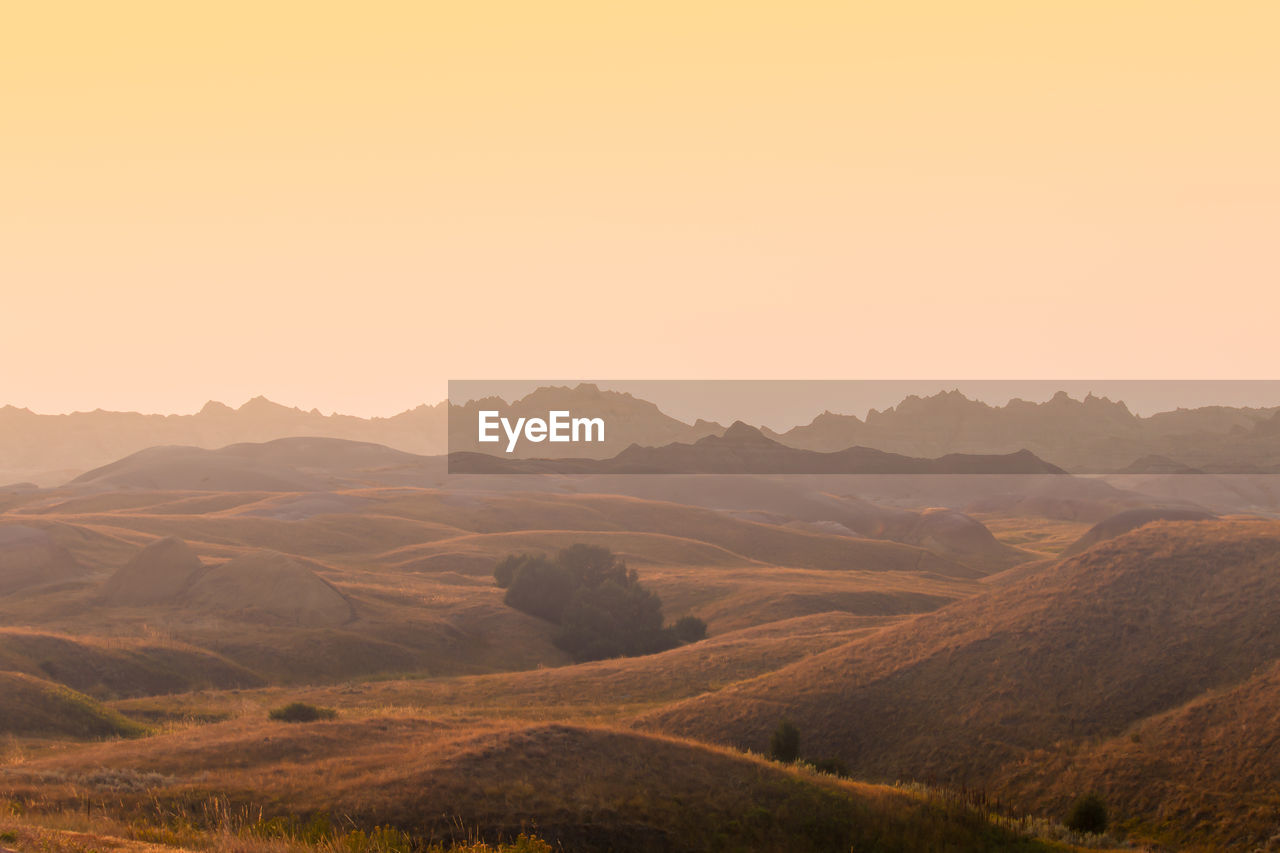 Scenic view of landscape against clear sky