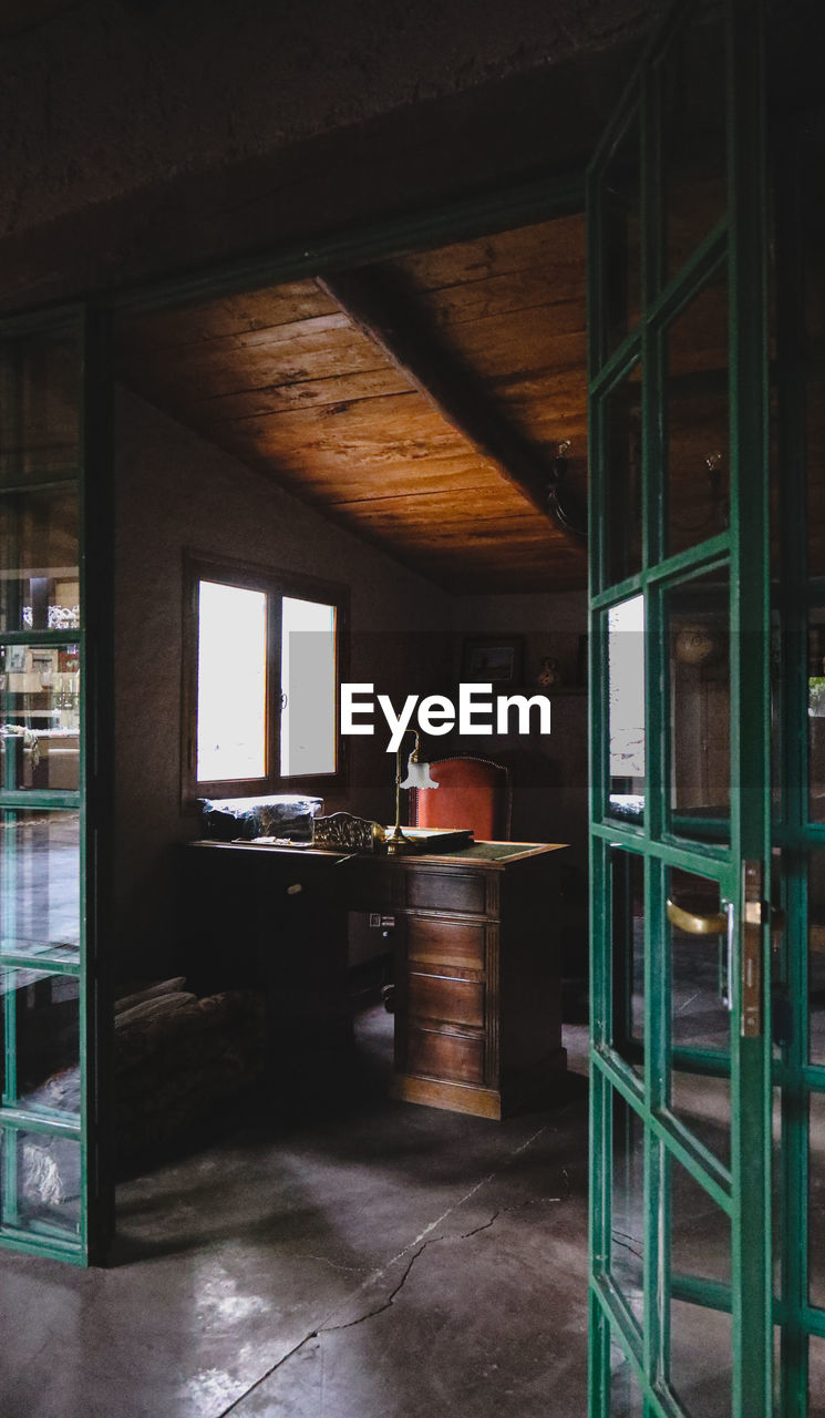 Interior of wooden apartment