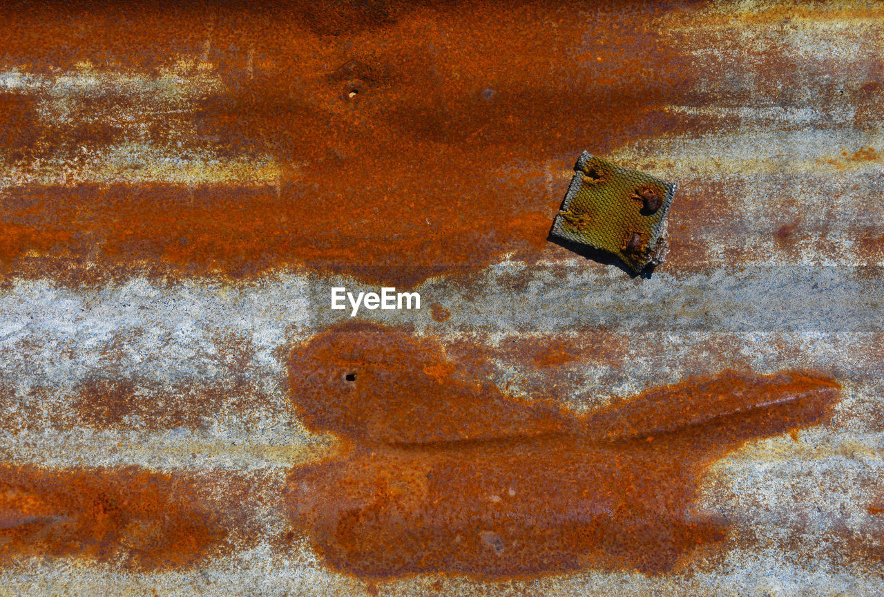 Full frame shot of rusty corrugated iron