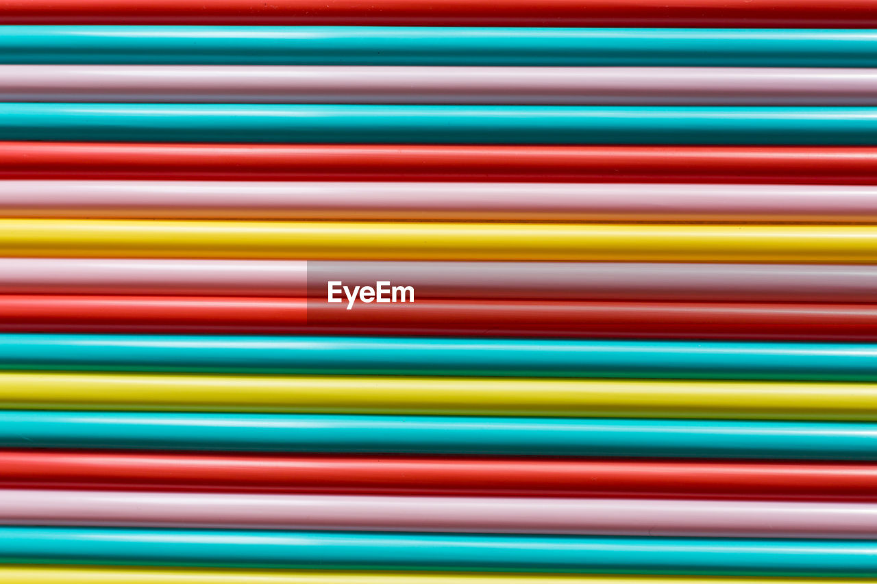 Full frame shot of colorful drinking straws