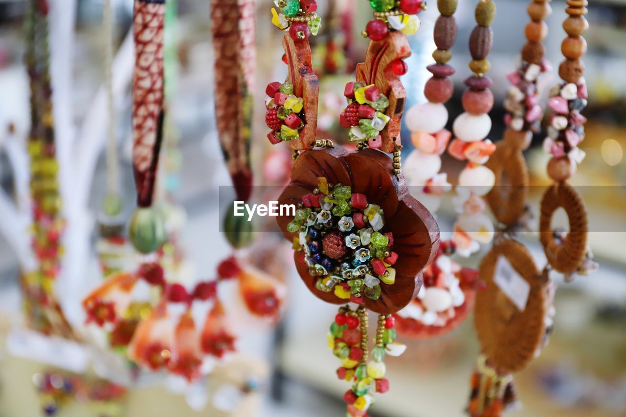 Close-up of decoration for sale at market stall