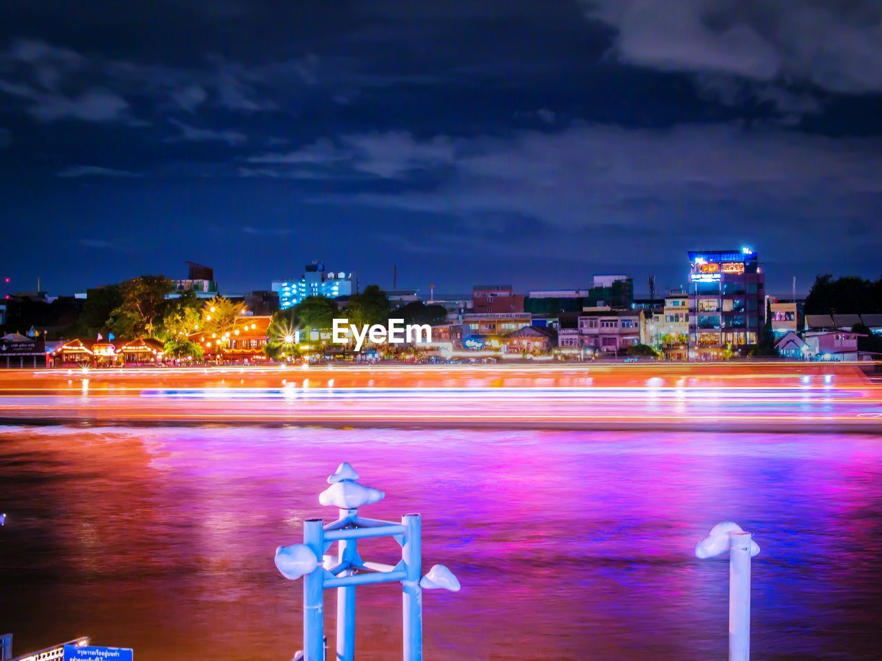 Illuminated city at night