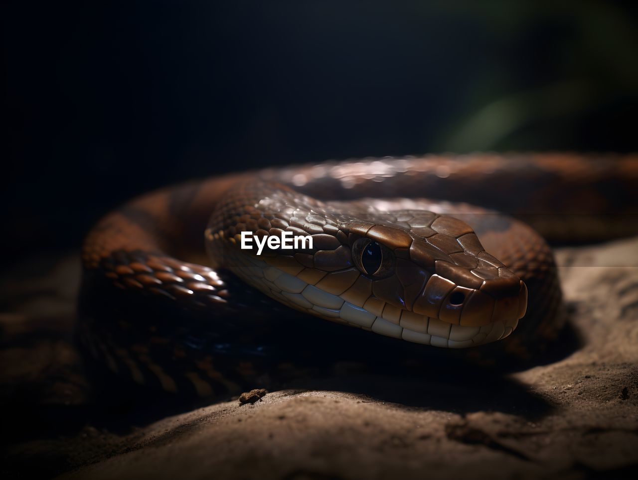 close-up of snake on land