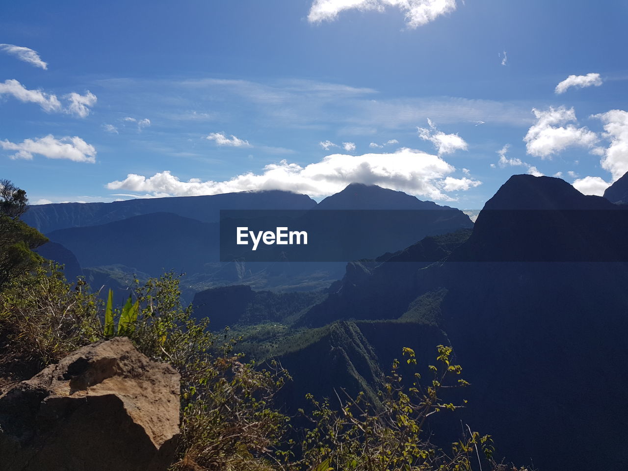 Scenic view of mountains against sky