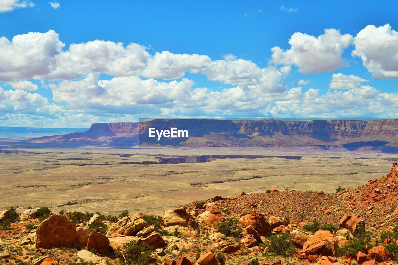 Scenic view of dramatic landscape against sky