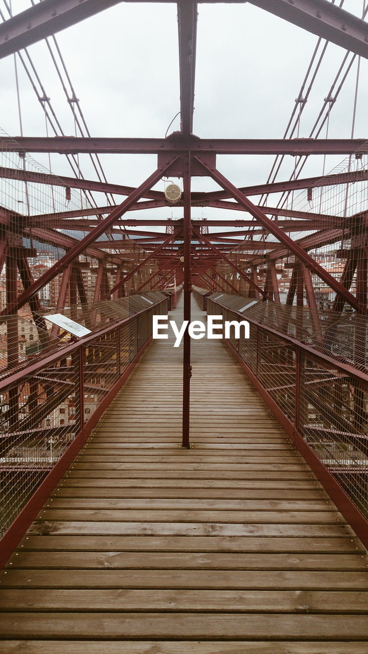 Pedestrian way in suspension bridge in portugalete