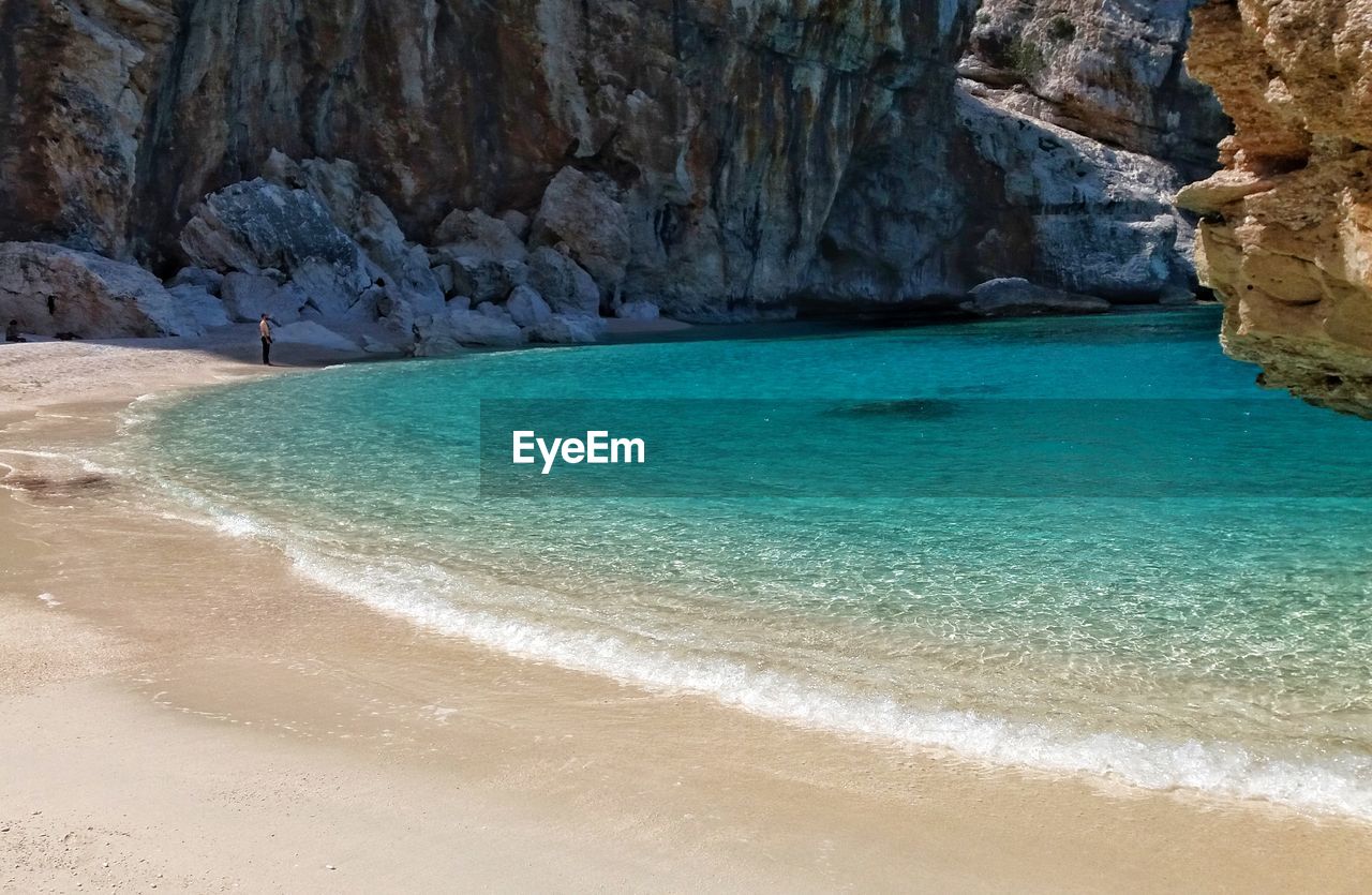 SCENIC VIEW OF SEA AND ROCK FORMATION