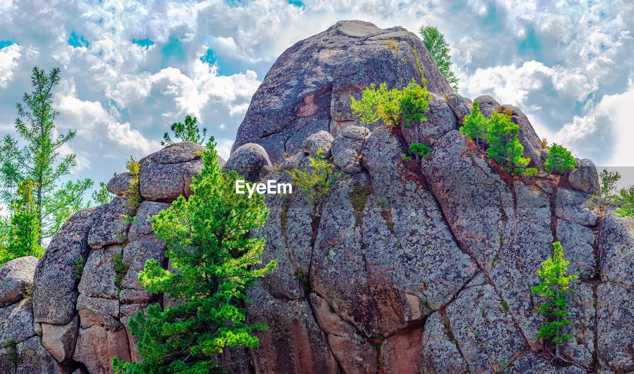 rock, cloud, sky, nature, plant, mountain, beauty in nature, tree, no people, travel destinations, land, environment, scenics - nature, wilderness, rock formation, landscape, travel, outdoors, geology, low angle view, tranquility, day, terrain, flower, tourism, park, non-urban scene, tranquil scene, ridge, growth