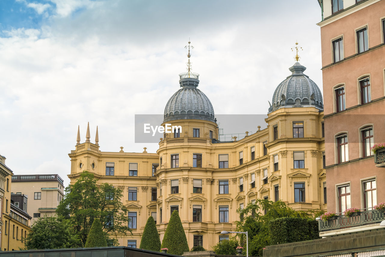 Beautiful historic 19th centur yellow house at the center of stockholm