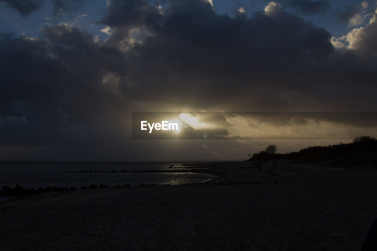 SCENIC VIEW OF BEACH DURING SUNSET