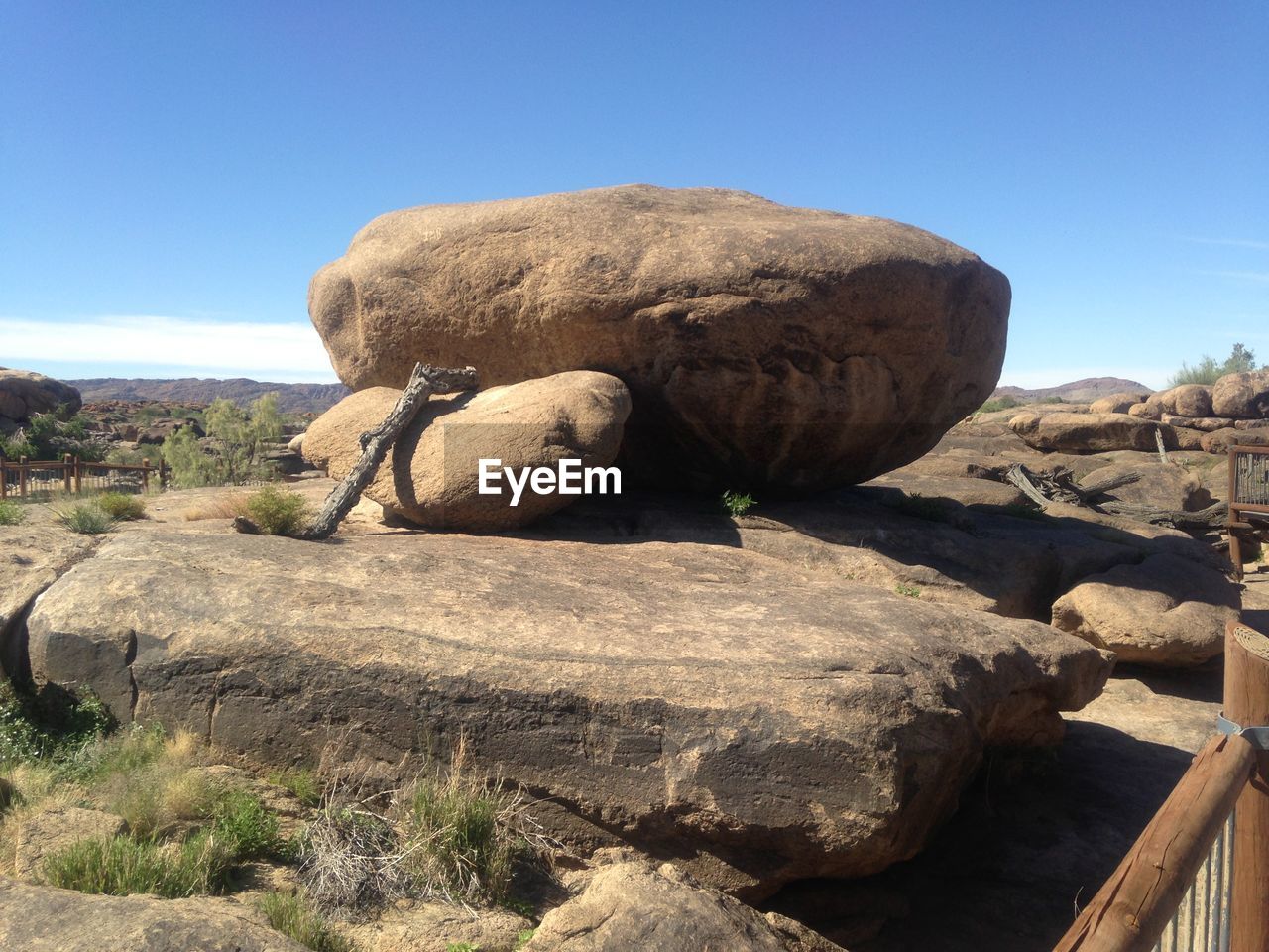 STONE AGAINST CLEAR BLUE SKY