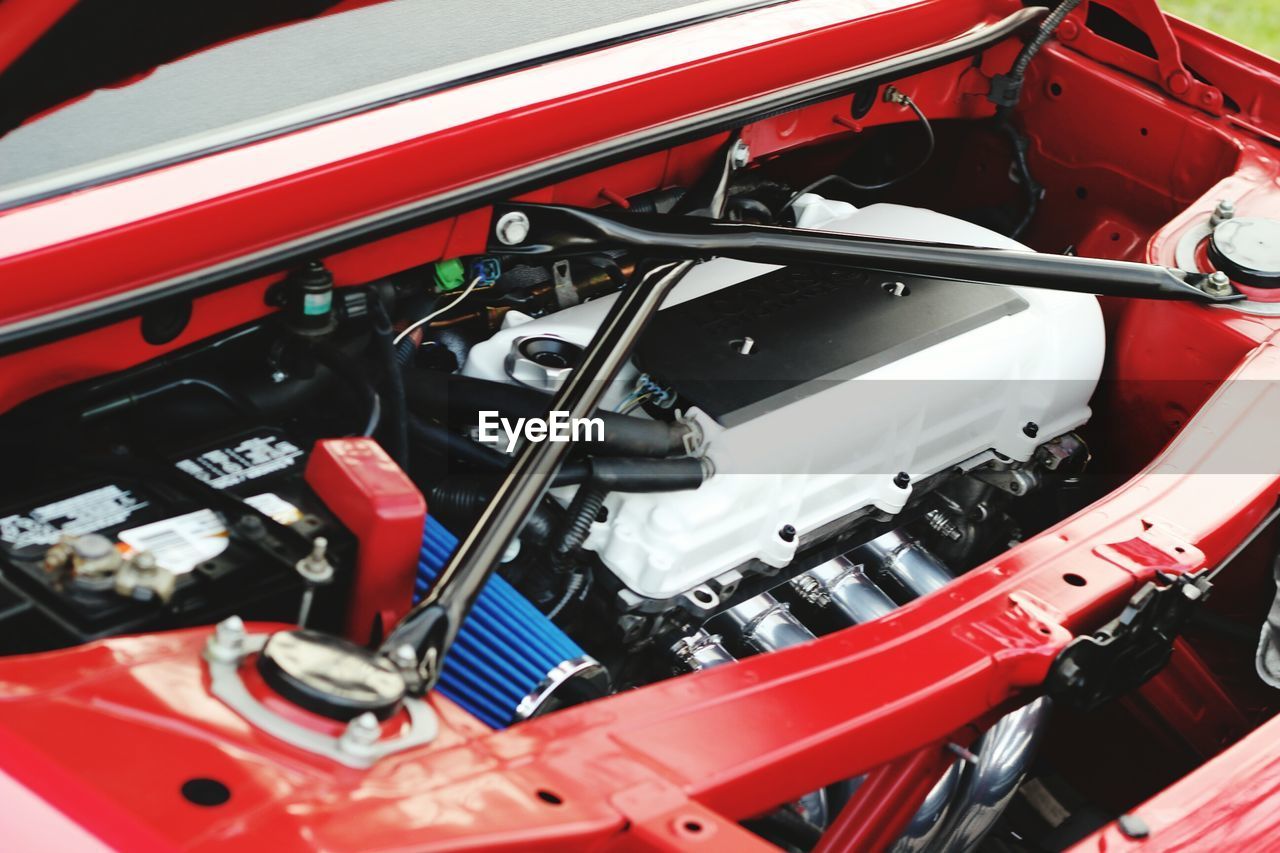 Close-up of vehicle engine