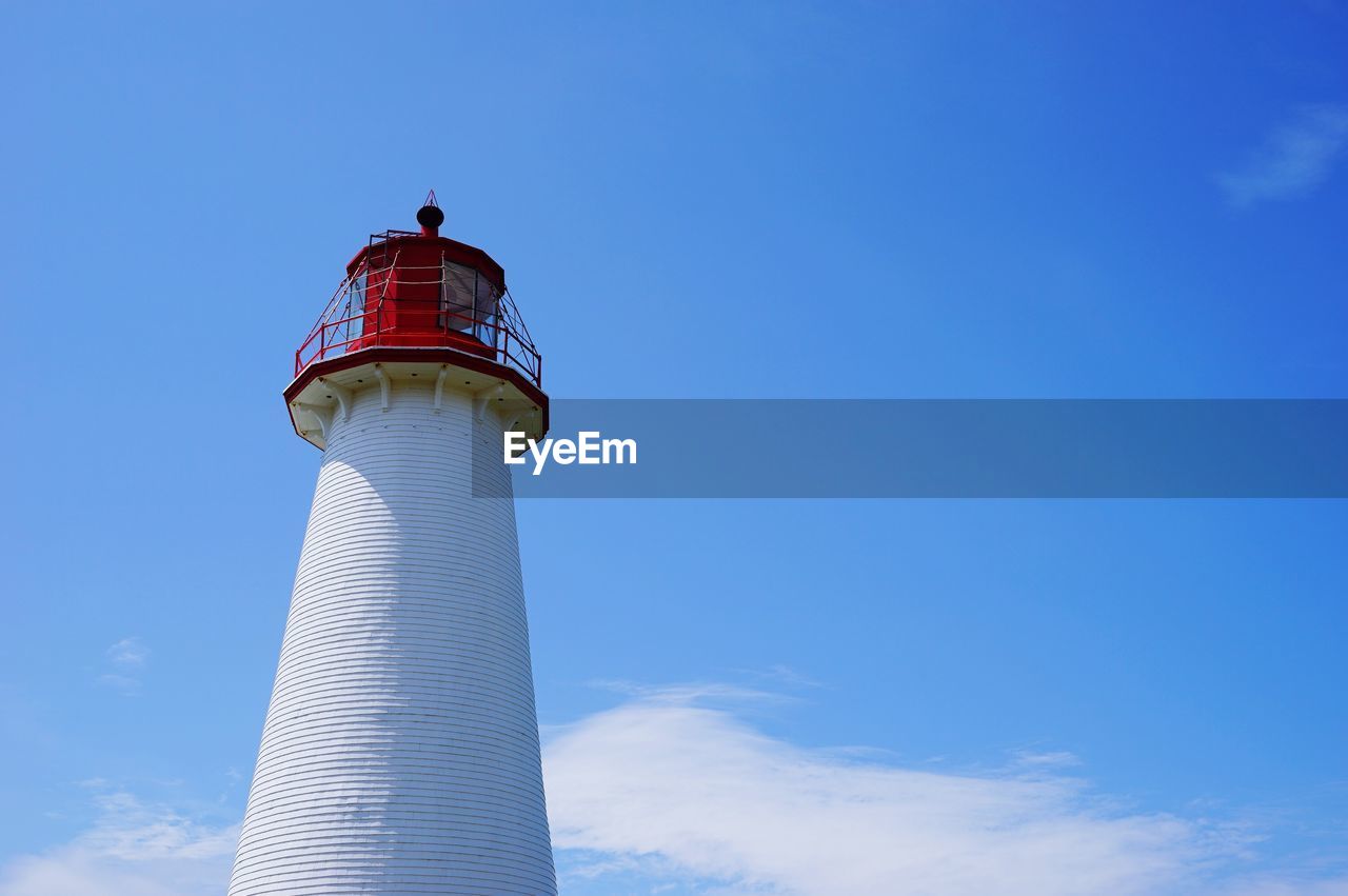 Low angle view of lighthouse against sky