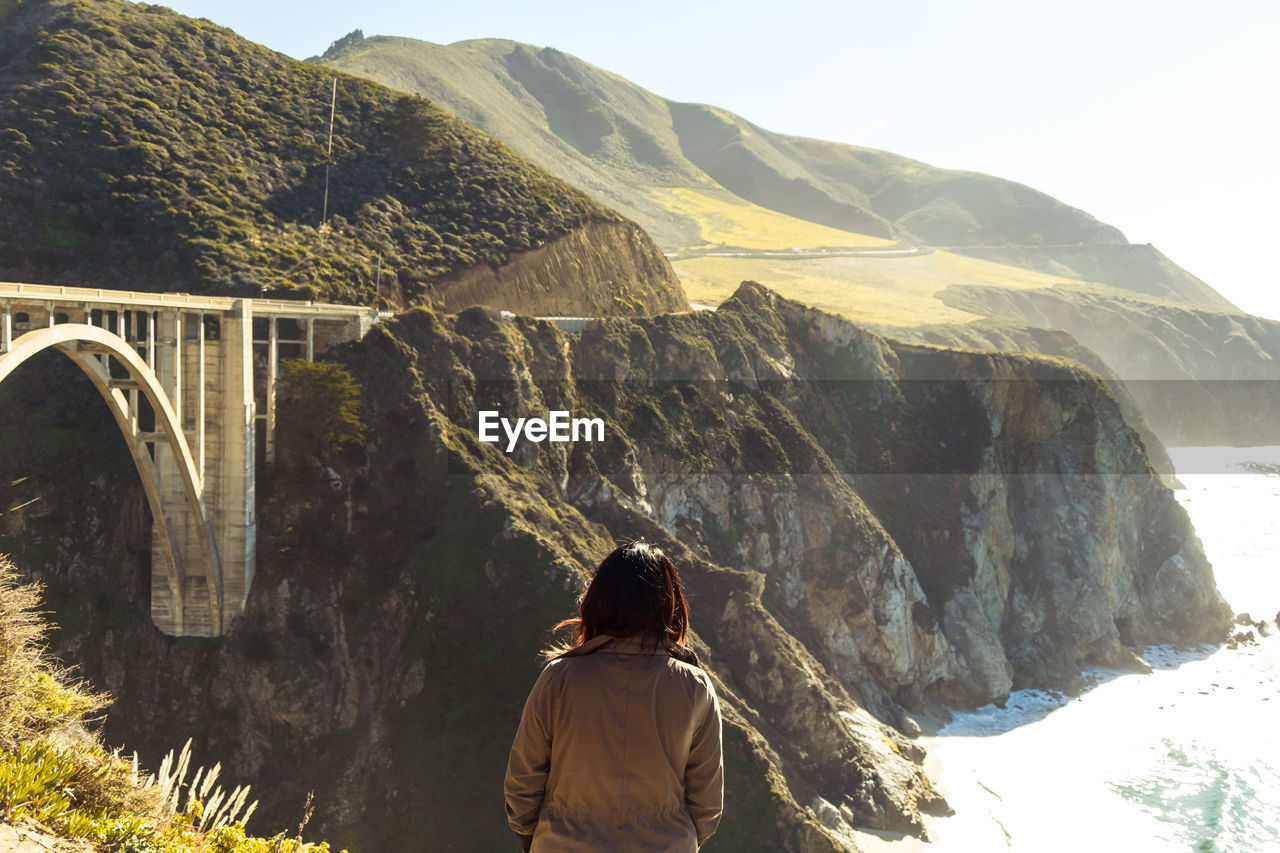 Scenic view of rocky creek bridge