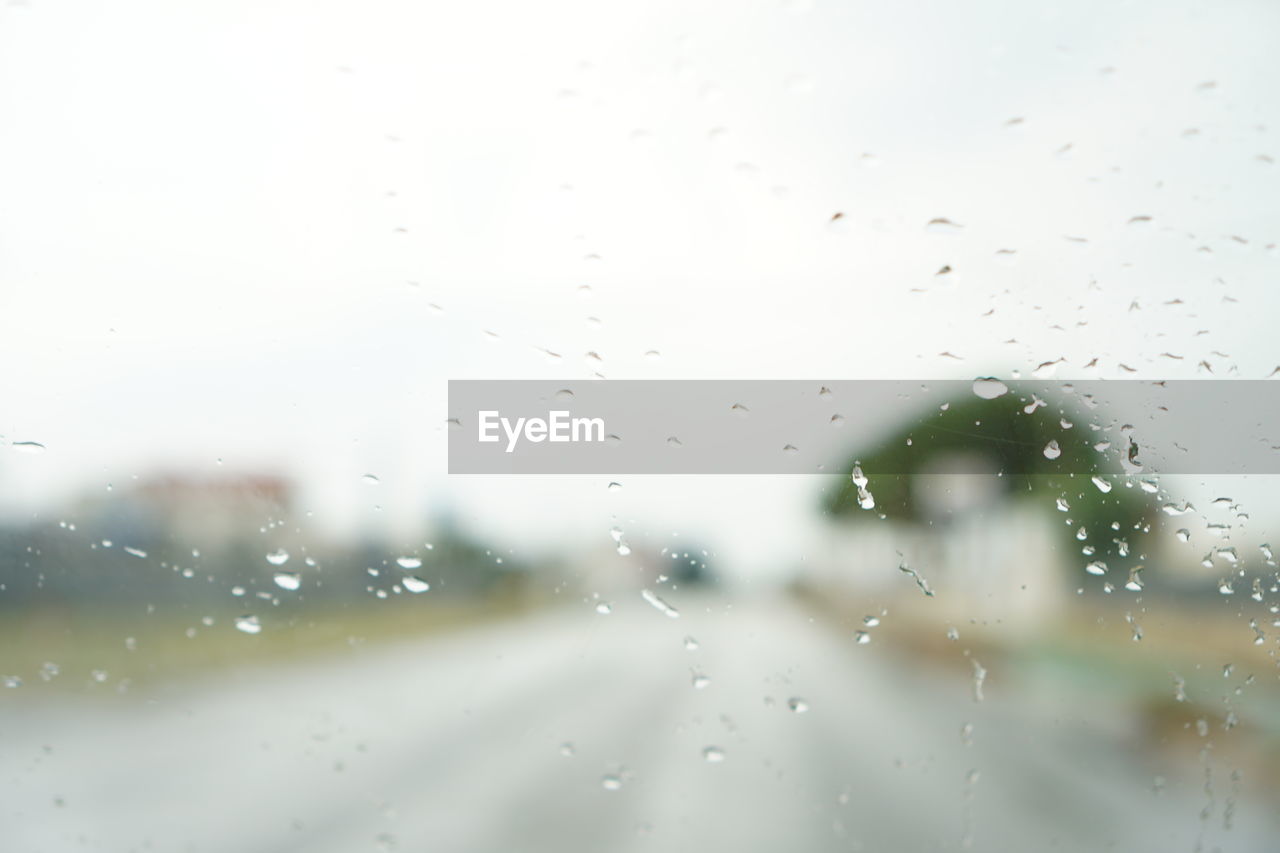 Close-up of raindrops on glass