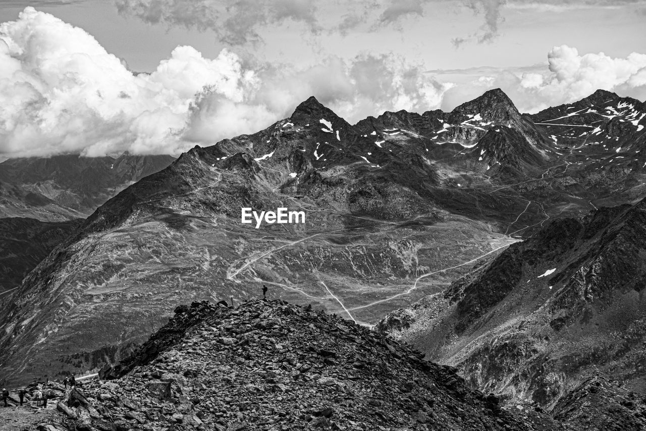 Scenic view of dramatic landscape against sky