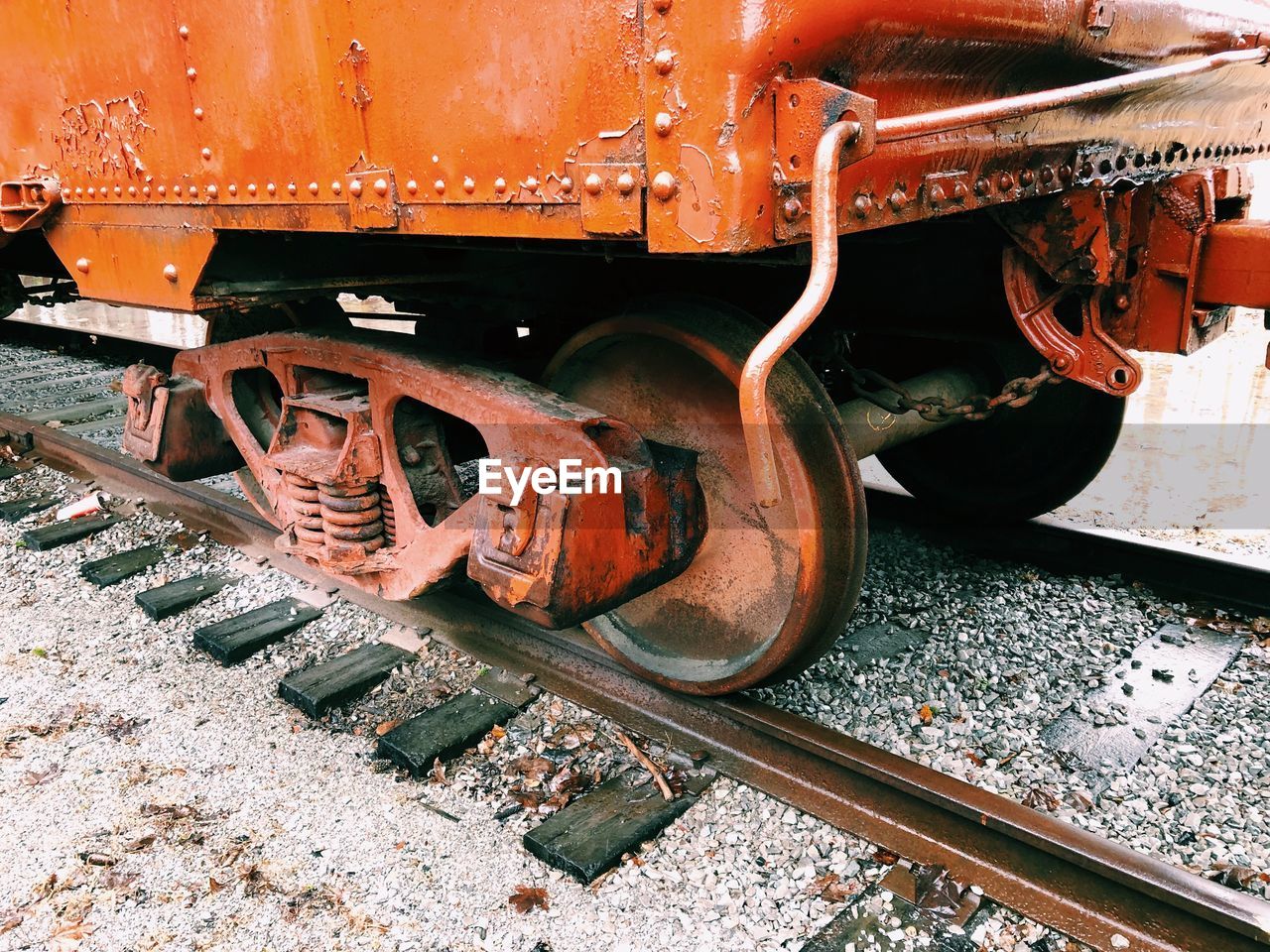 Retired train on railroad track