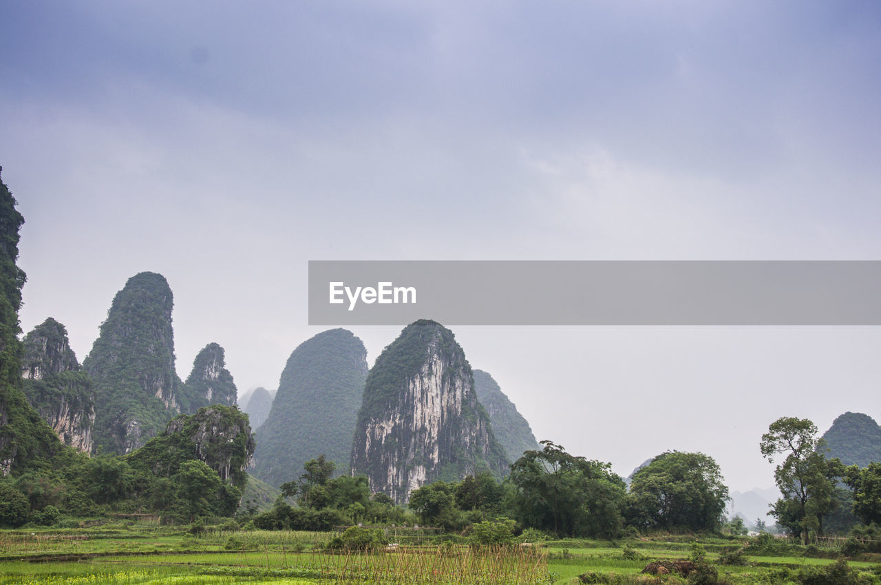 Scenic view of mountain against sky