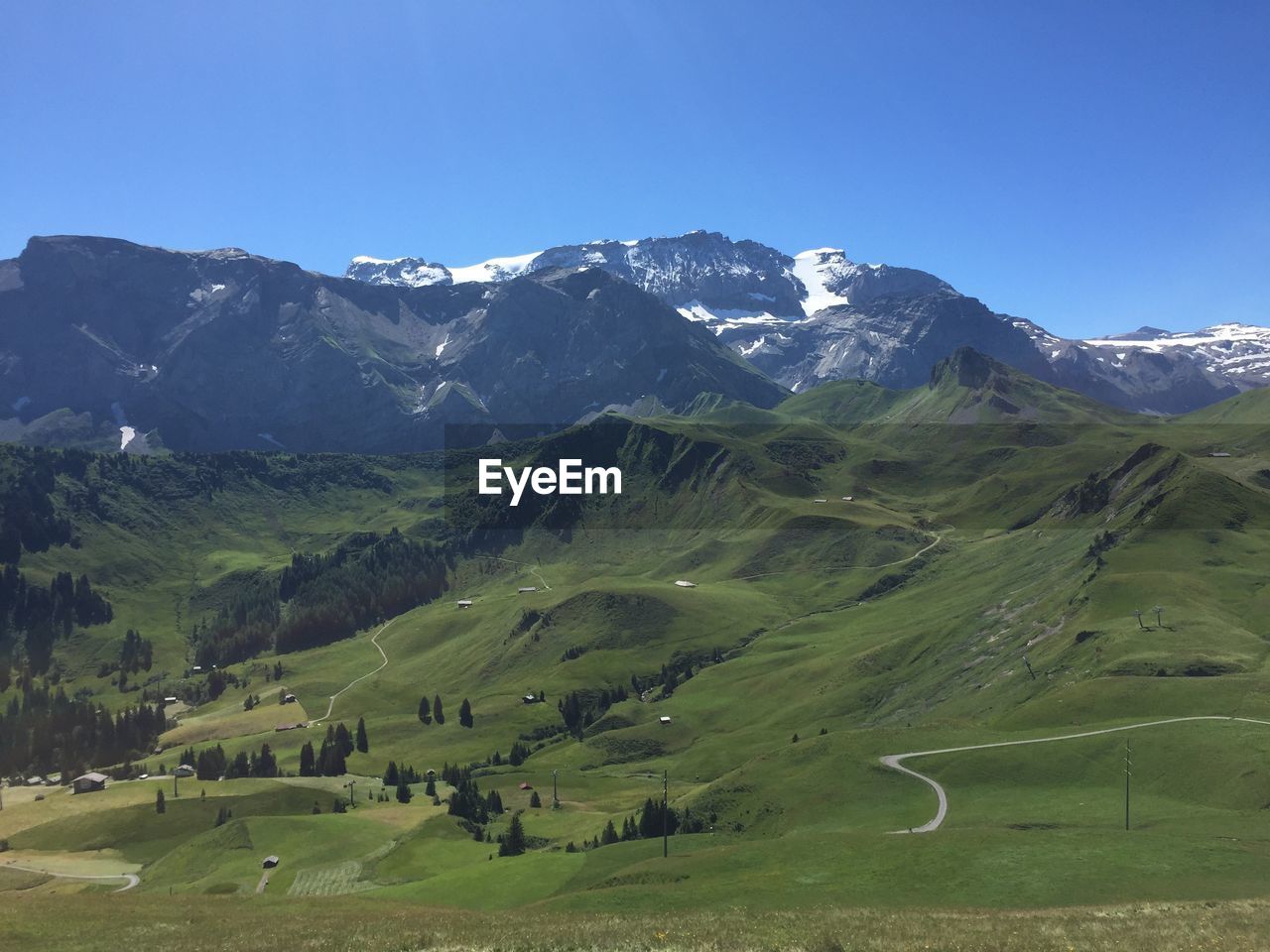Scenic view of mountains at lenk im simmental