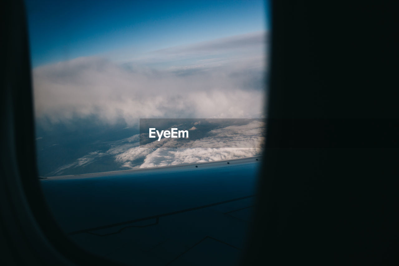 Majestic cloudscape seen through airplane