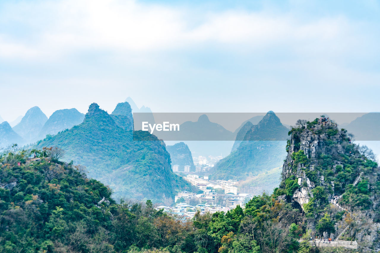 An aerial view of guilin city, guangxi province, china