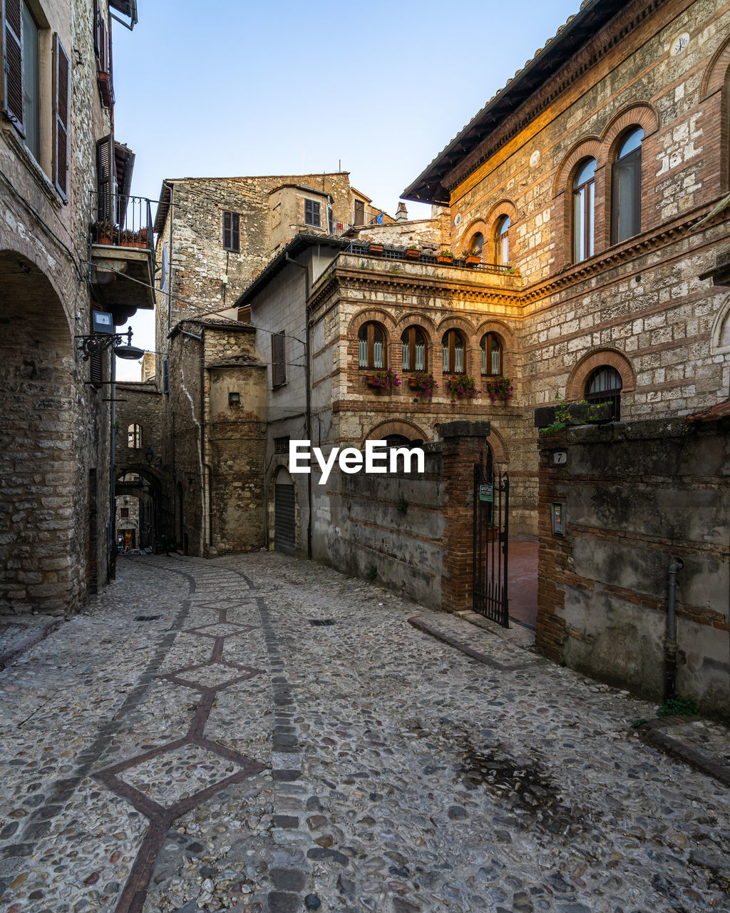 Picturesque alley in the medieval town of narni, umbria region, italy