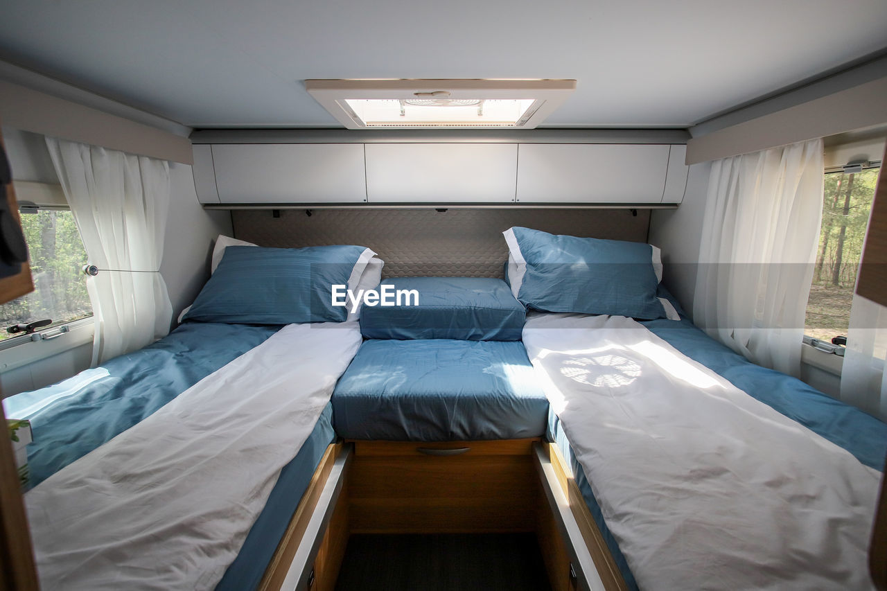 Interior of empty motor home