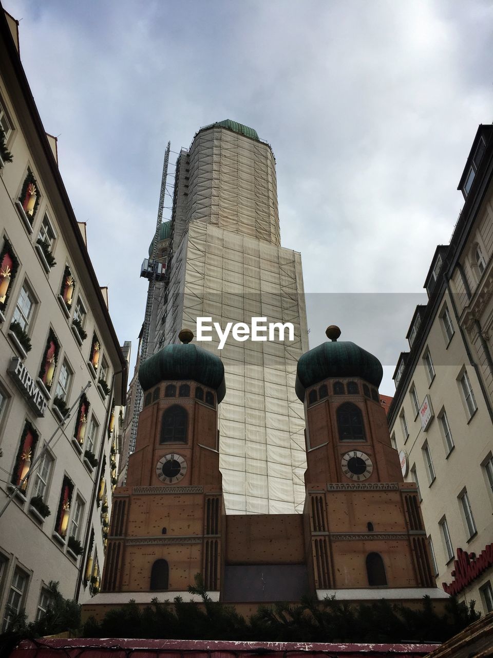 Low angle view of cathedral tower against sky