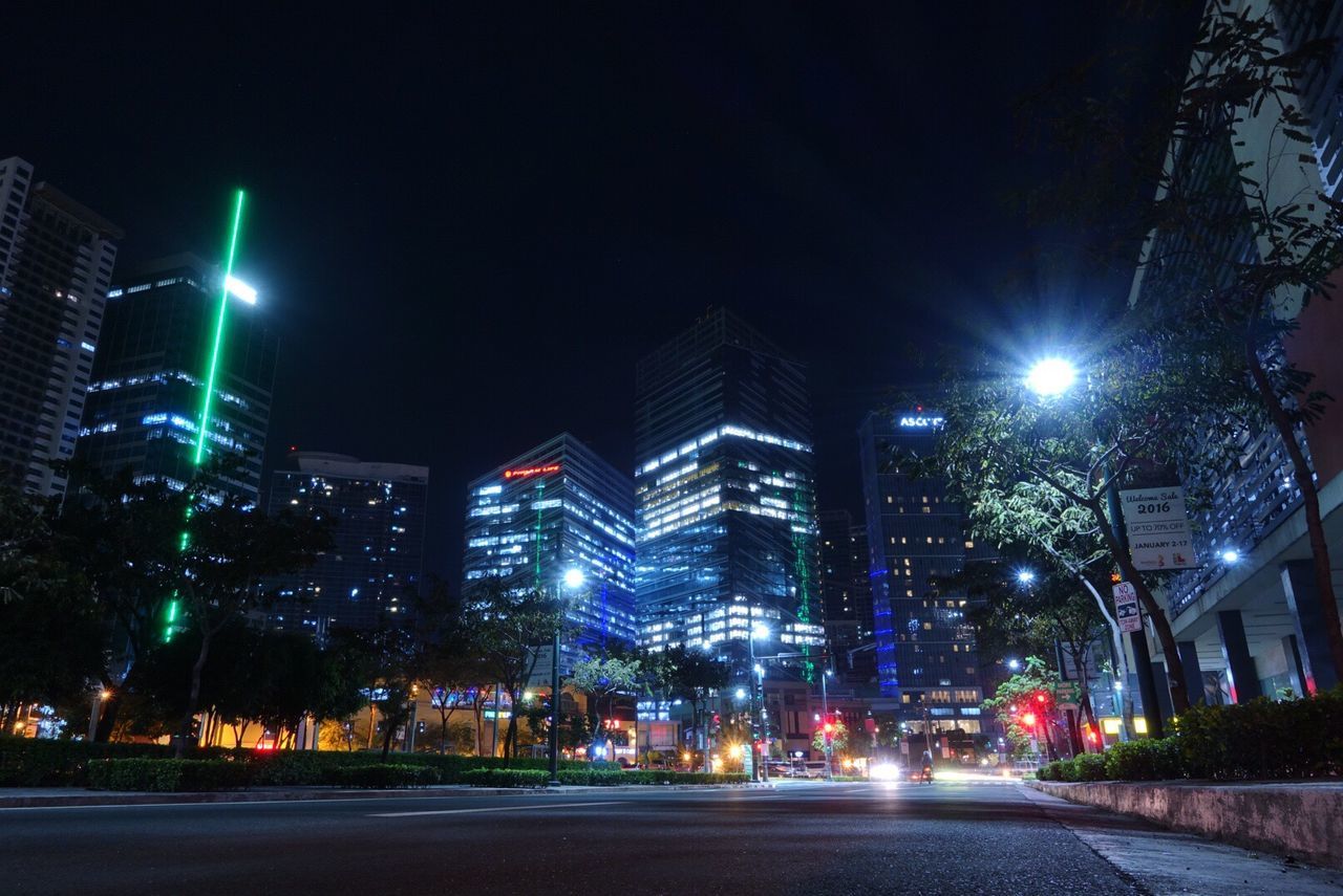 ILLUMINATED STREET AT NIGHT