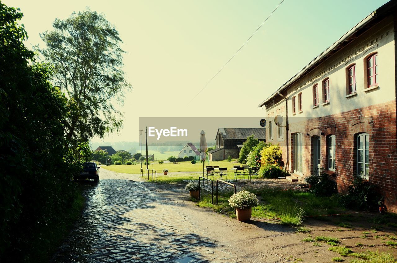 SCENIC VIEW OF FARM AGAINST CLEAR SKY